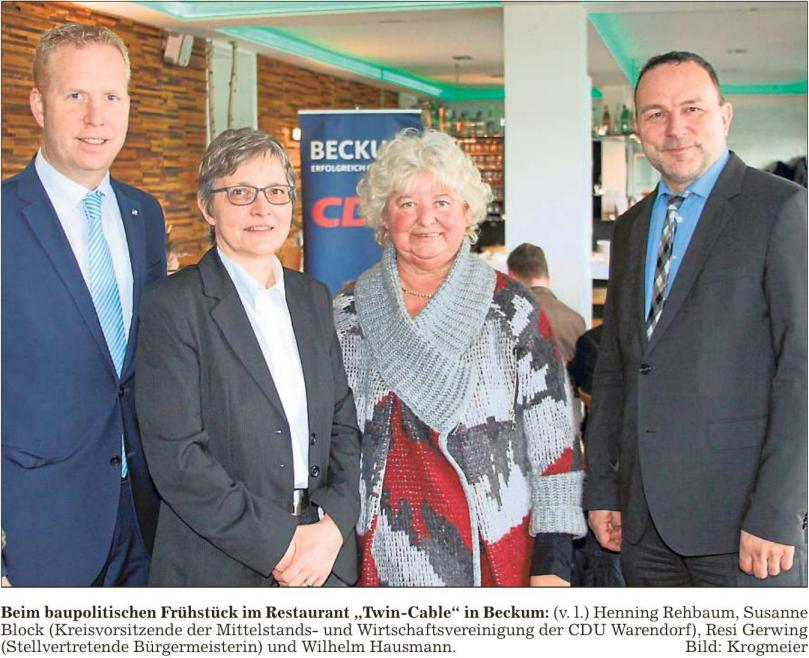 Henning Rehbaum Baupolitisches Fruhstuck Mit Wilhelm Hausmann Cdu